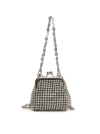 Rhinestone mini pénztárca lánccal, crossbody stílus, általános iskolás lányoknak, ultra könnyű és vízálló