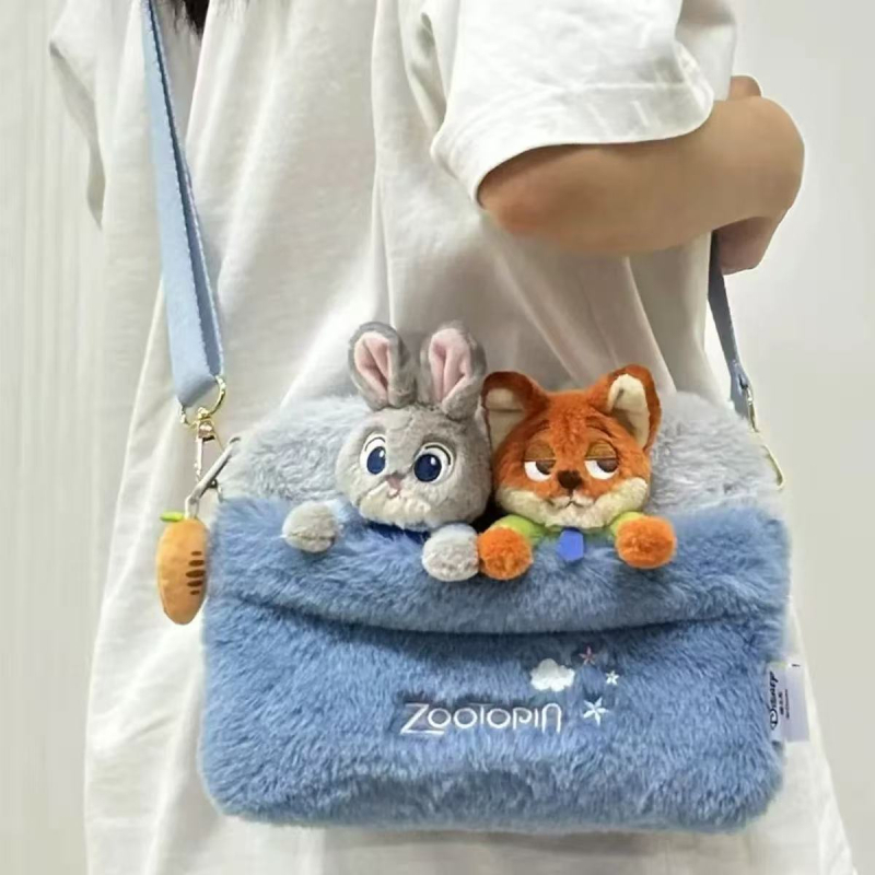 Pliš torbica preko ramena u obliku lutke, serija Nick Judy Sweet Dream, stil anime i crtani, materijal velur, podstava poliester, prozračna, pogodna za pohranu, jesen 2025