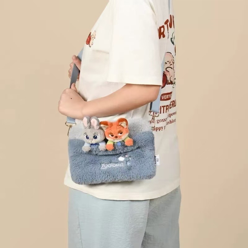 Pliš torbica preko ramena u obliku lutke, serija Nick Judy Sweet Dream, stil anime i crtani, materijal velur, podstava poliester, prozračna, pogodna za pohranu, jesen 2025