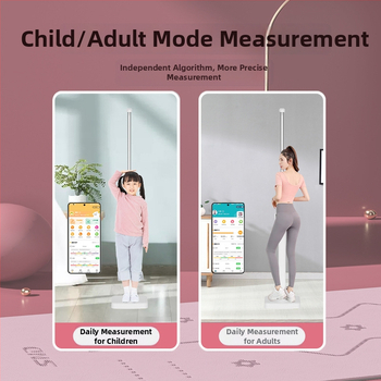Visinomjer za škole i bolnice - sve-u-jednom zdravstvenom pregledu, model J05, raspon težine 0.2–203 kg, zaslon 85.5×41 mm, punjiva baterija, mjerenje tjelesne masti i vlage