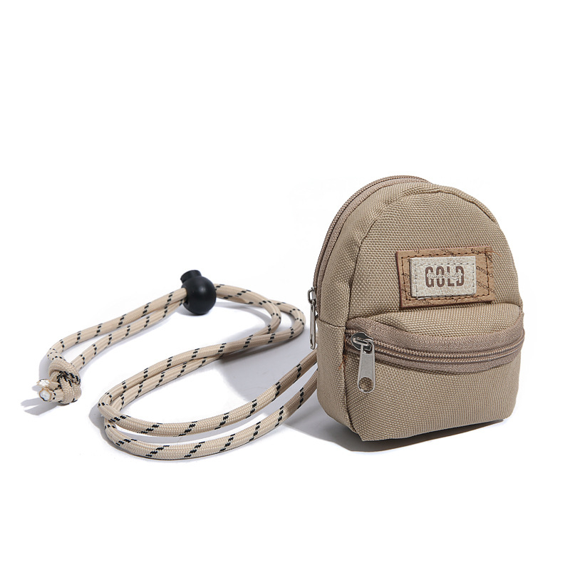 Mini nyakba akasztható táska érmékhez, kártyákhoz és fülhallgatókhoz — vászon, uniszex, 2024 tavasz, kültéri sportok, kopásálló