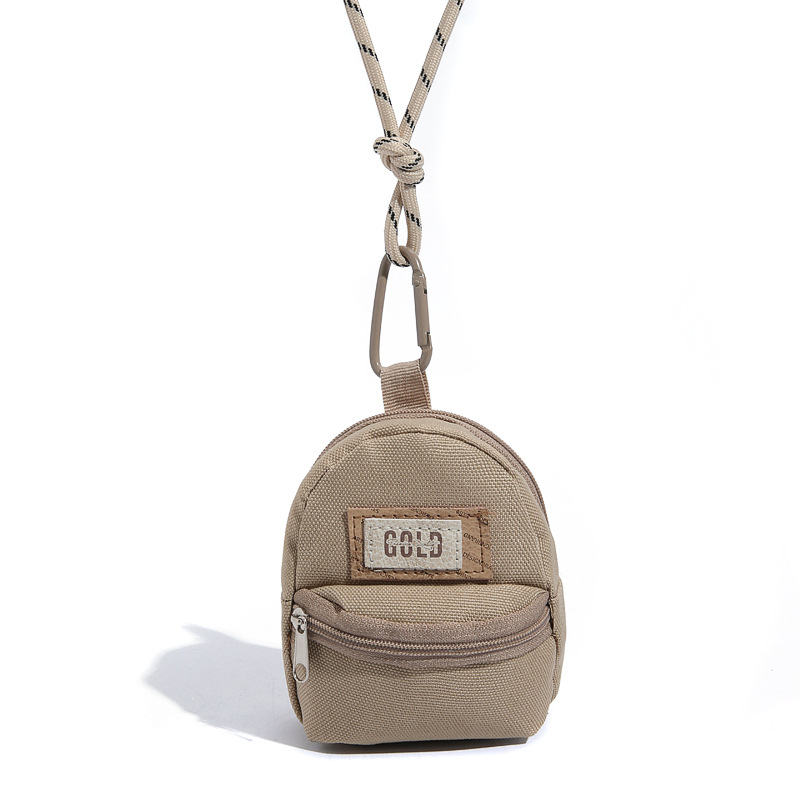 Mini nyakba akasztható táska érmékhez, kártyákhoz és fülhallgatókhoz — vászon, uniszex, 2024 tavasz, kültéri sportok, kopásálló