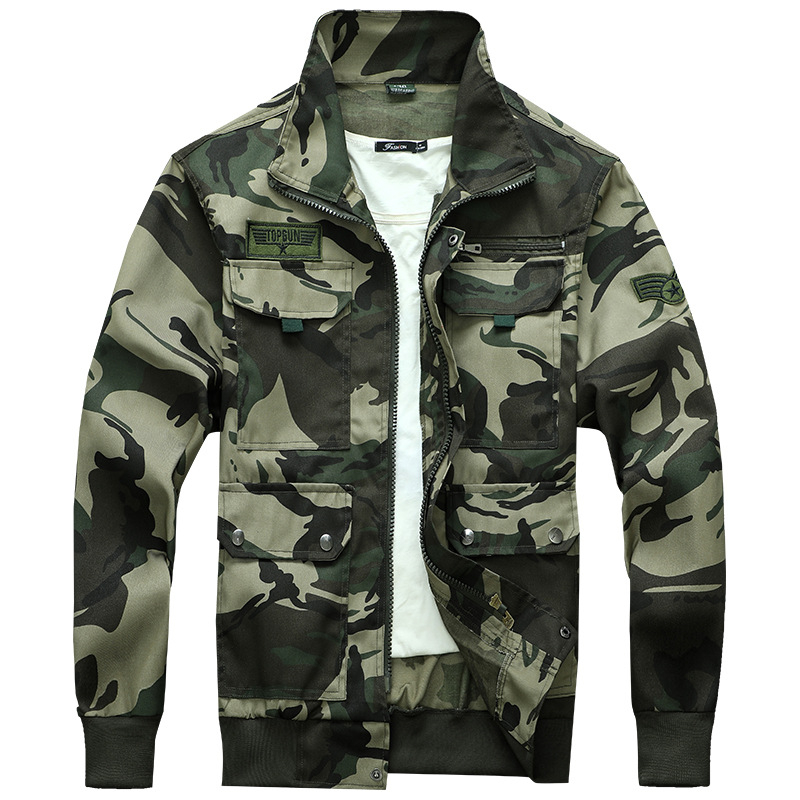 Tavaszi-őszi terepszínű munkaruha szett, unisex, pamutkeverék, gyorsan száradó, lélegző, kopásálló, szélálló