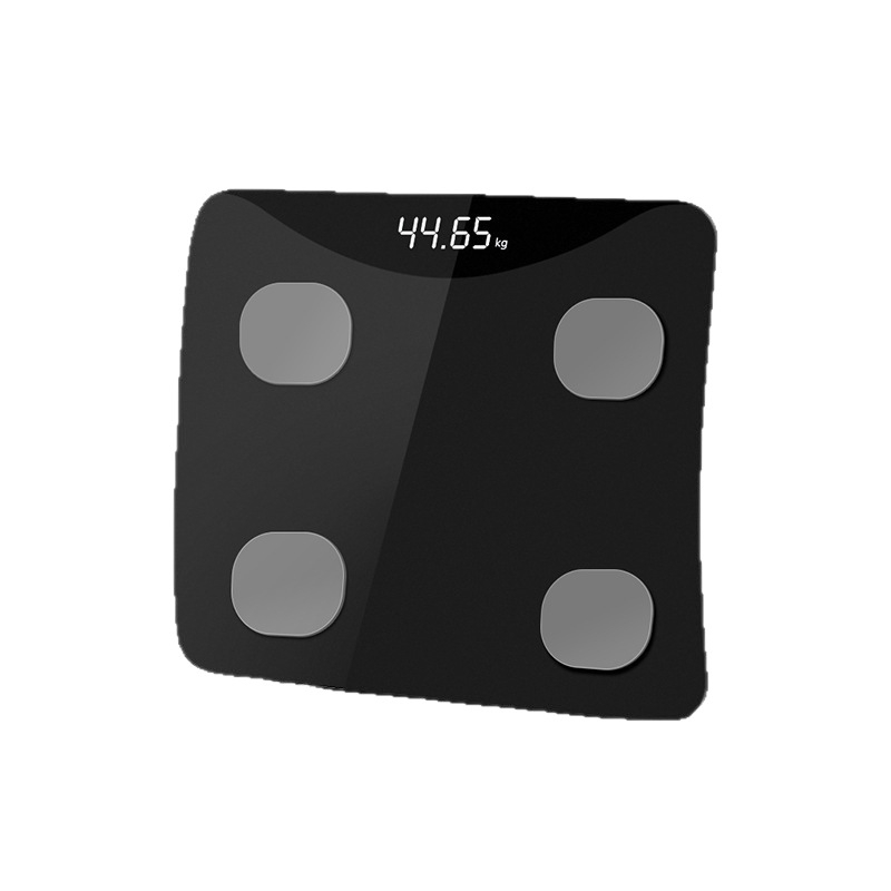 Vaga za tjelesnu masnoću s ergonomskim dizajnom za stopala (SZM001, LED zaslon, zaslon 70×34 mm, raspon vaganja 5–180 kg, kaljeno staklo)