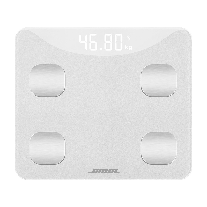 Vaga za tjelesnu masnoću s ergonomskim dizajnom za stopala (SZM001, LED zaslon, zaslon 70×34 mm, raspon vaganja 5–180 kg, kaljeno staklo)