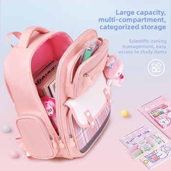 Ученическа раница за момичета, Oxford тъкан, голям капацитет, водоустойчива, класове 1-3-6
