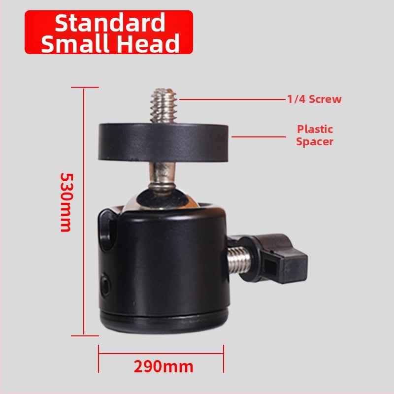 Μεταλλικό στήριγμα προβολέα οροφής με σφαίρα κεφαλής, καθολική ρύθμιση, βίδα τυπικού μεγέθους 1/4, 6 mm