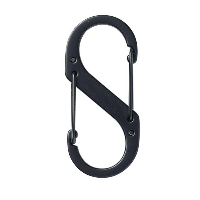 Karabiner od cinkove legure, S-oblika, s brzim otpuštanjem, otporan na habanje i hrđu, nosivost 135 kg