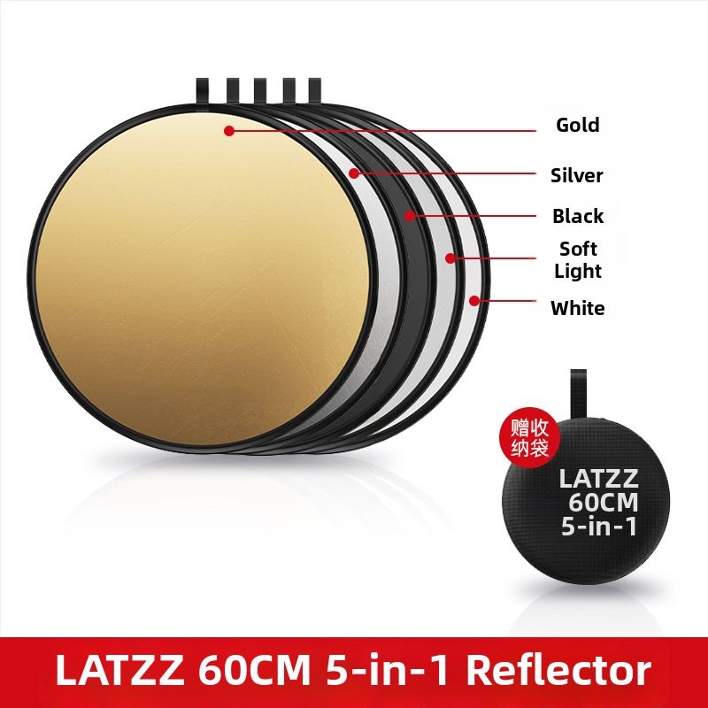 Prenosný skladací kruhový reflektor pre fotografovanie, 5 v 1, magnéziová zliatina, nosnosť 2–5 kg, hmotnosť 0,1 kg