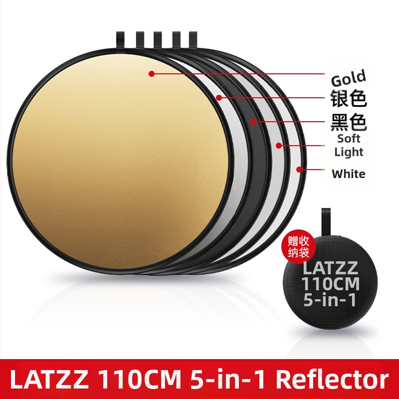 Prenosný skladací kruhový reflektor pre fotografovanie, 5 v 1, magnéziová zliatina, nosnosť 2–5 kg, hmotnosť 0,1 kg