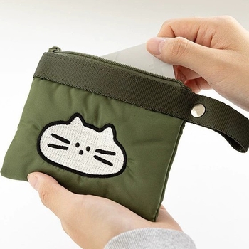 Najlon mini novčanik za kovance s mačkom u anime stilu, velik kapacitet, sladak novčanik za ruž i ključeve, unisex