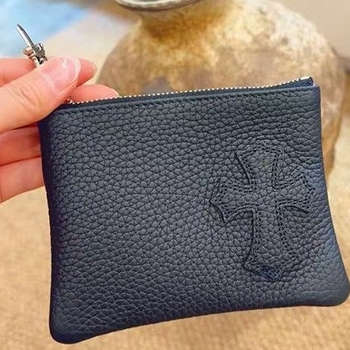 Valódi bőrből készült aprópénztárca azonosító tartóval, kereszt kard cipzárral, városi minimalizmus, lélegző, vízálló, ultrakönnyű, antibakteriális