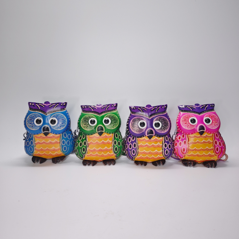 Ručni mincovnik sa sovinim motivom od kože, unisex, životinjski uzorak