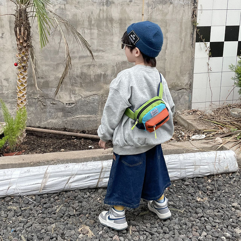 Dječja crossbody torba za outdoor putovanja – Unisex, vanjski najlon, unutarnja poliester podstava, jednobojni uzorak, otporna na habanje, smanjenje opterećenja
