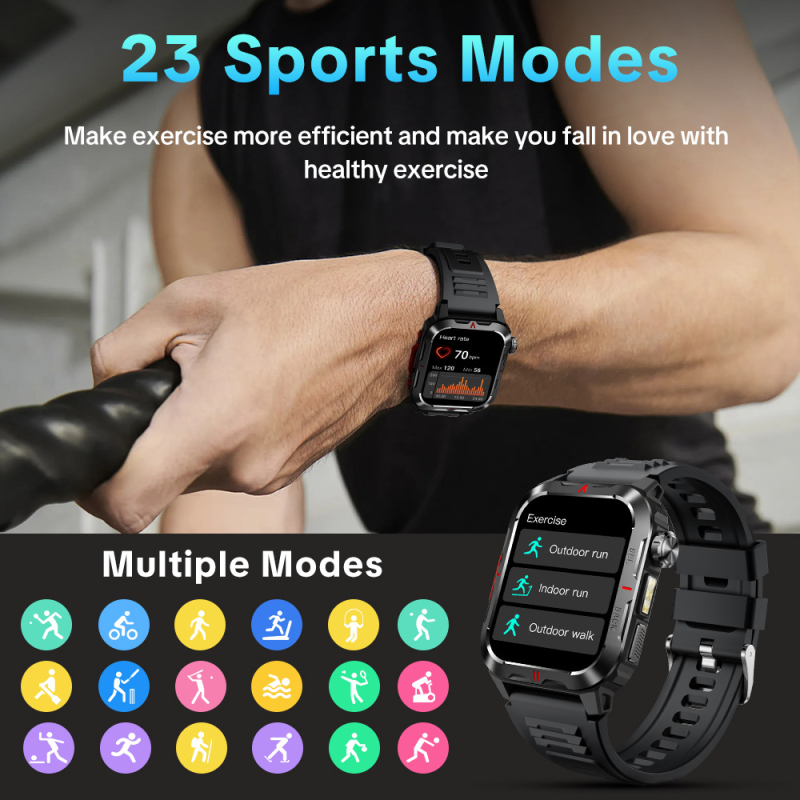 AOLON Tetra S5 fitness sat: praćenje otkucaja srca, mjerenje zasićenja kisikom, praćenje sna, vodootporno, trajanje baterije do 7 dana