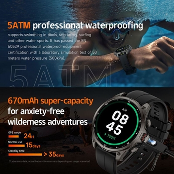 Smartwatch cu GPS, display AMOLED, baterie 660mAh, rezistent la apă 5ATM, monitorizare ritm cardiac