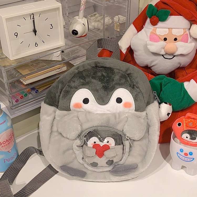 Dječji plišani ruksak s pingvinom – sladak karikaturni uzorak, prozračan materijal, model 23001