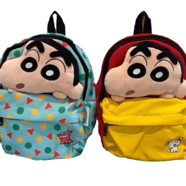Školski ruksak sa slatkim crtić likom Shin-chan - platno, super lagan, dječji stil, uzorak: likovi, naramenice s zračnim jastučićem