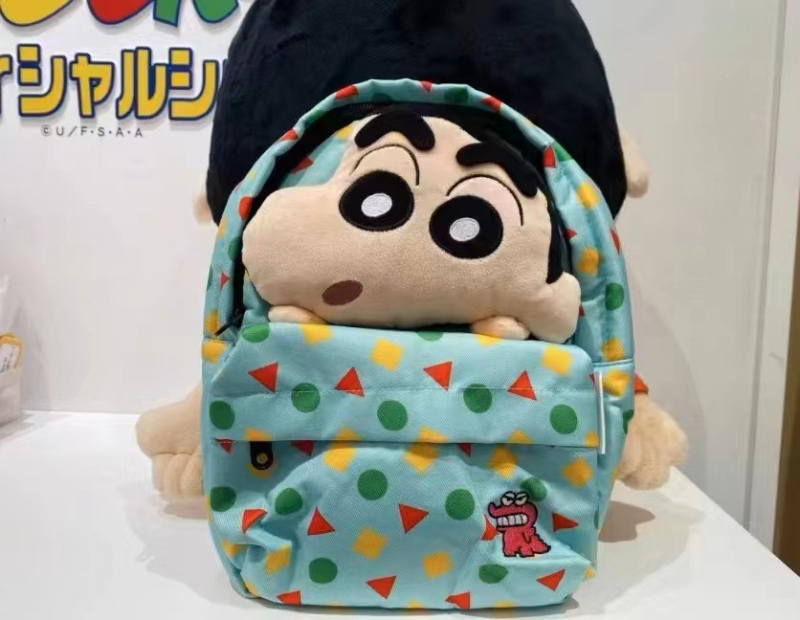 Školski ruksak sa slatkim crtić likom Shin-chan - platno, super lagan, dječji stil, uzorak: likovi, naramenice s zračnim jastučićem