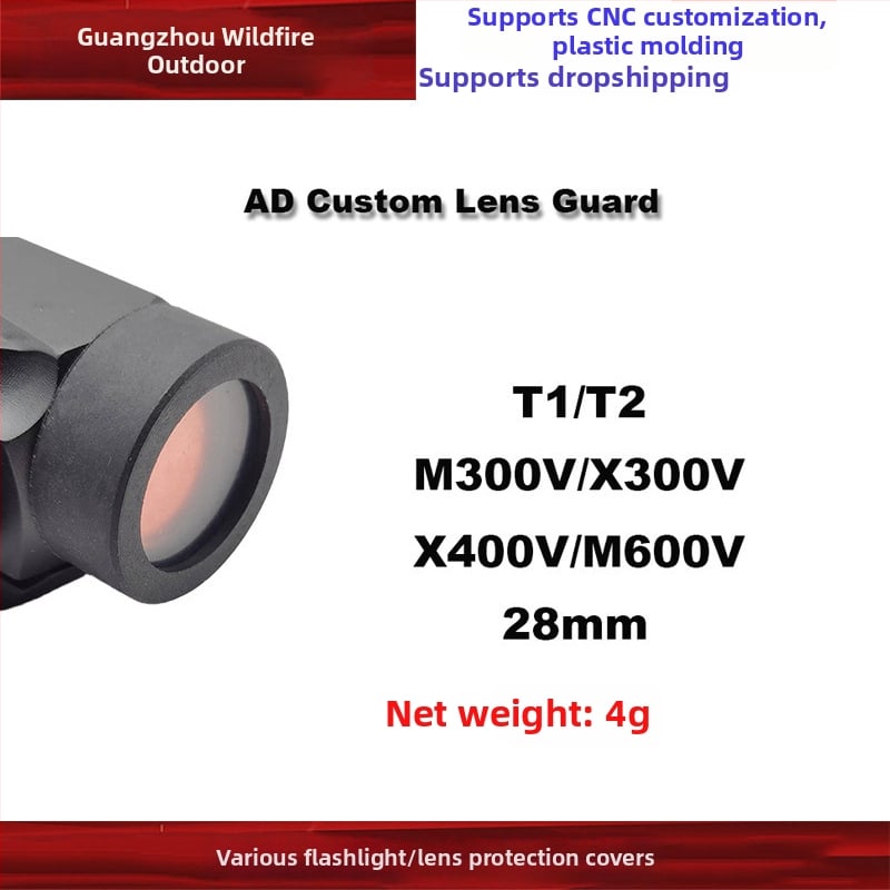 Защитен капак за фенерче съвместим с T1/T2/X300V/X400V/SRO/MRO, пластмасов, силово управление
