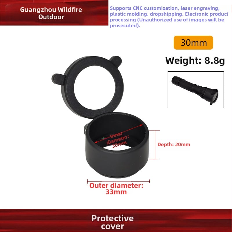 Защитен капак за фенерче съвместим с T1/T2/X300V/X400V/SRO/MRO, пластмасов, силово управление