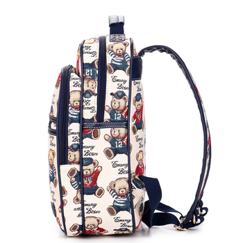 Bear Attachment ženski ruksak, poliester, kapacitet 20–35L, ultra lagan, anime crtani uzorak, svjež i sladak stil