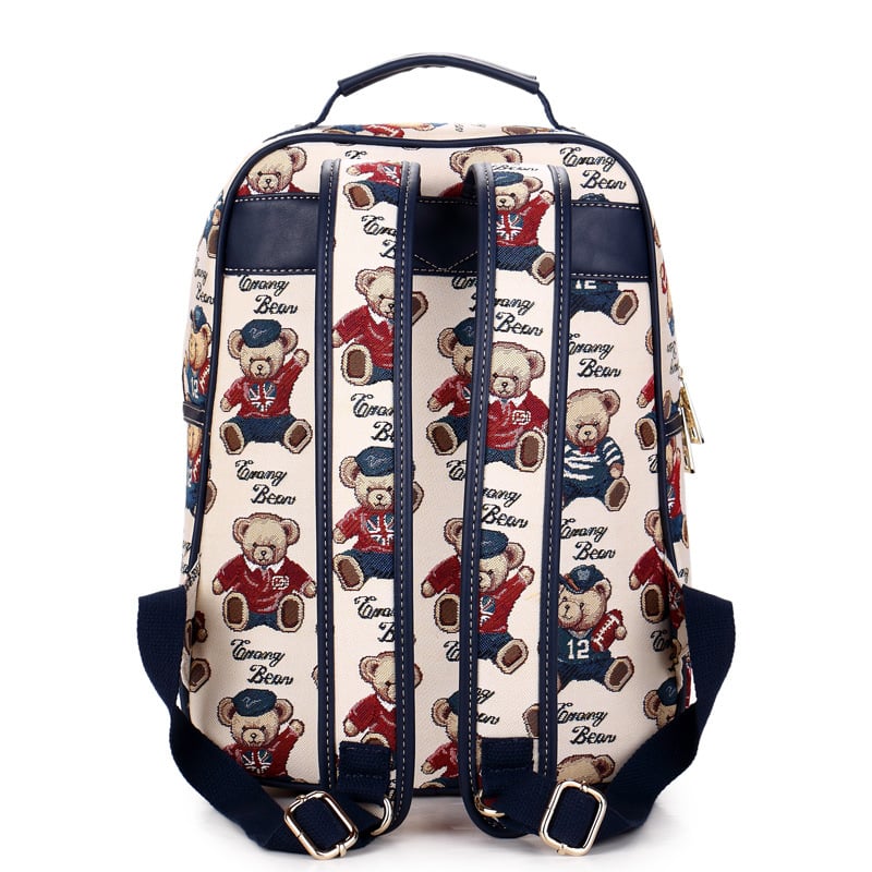 Bear Attachment ženski ruksak, poliester, kapacitet 20–35L, ultra lagan, anime crtani uzorak, svjež i sladak stil