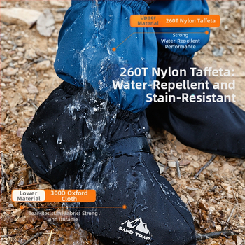 Kerékpározáshoz és túrázáshoz készült cipővédők, sár- és szennyeződés elleni védelemmel — nylon + poliészter; általános használat