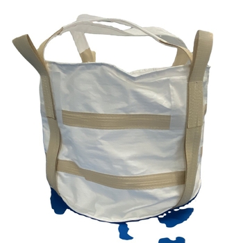 PP szövött konténertáska csőanyaggal, nyomtatott logóval, 2000 kg teherbírás