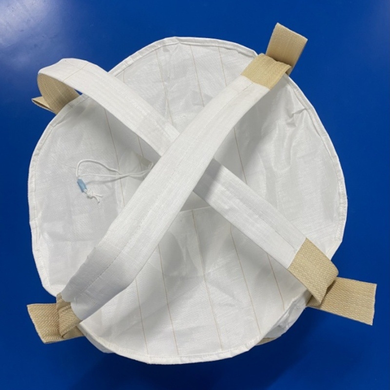 PP szövött konténertáska csőanyaggal, nyomtatott logóval, 2000 kg teherbírás