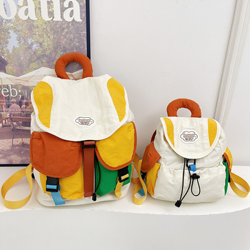 Unisex nylon ruksak za školu, karirani uzorak, kapacitet 20–35 L, prozračan, zakrivljene naramenice