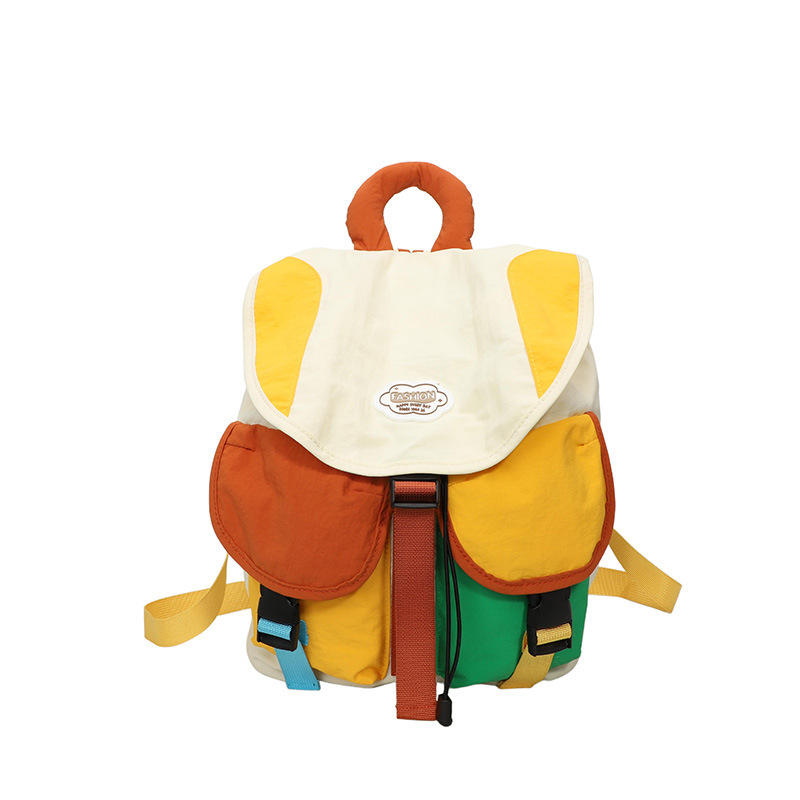 Unisex nylon ruksak za školu, karirani uzorak, kapacitet 20–35 L, prozračan, zakrivljene naramenice