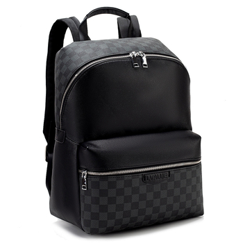 Unisex poslovni ruksak od PU kože, vodootporan, kapacitet manje od 20 L, kompatibilan s 15-inčnim prijenosnikom, geometrijski uzorak