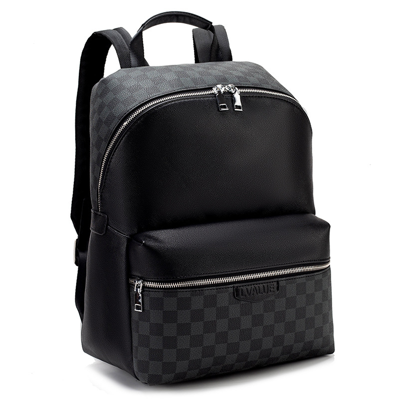 Unisex poslovni ruksak od PU kože, vodootporan, kapacitet manje od 20 L, kompatibilan s 15-inčnim prijenosnikom, geometrijski uzorak
