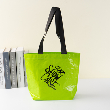 PP тъкана чанта за носене с персонализирано лого, ръчно преплетена, печат, дебелина 100, товароподемност 10