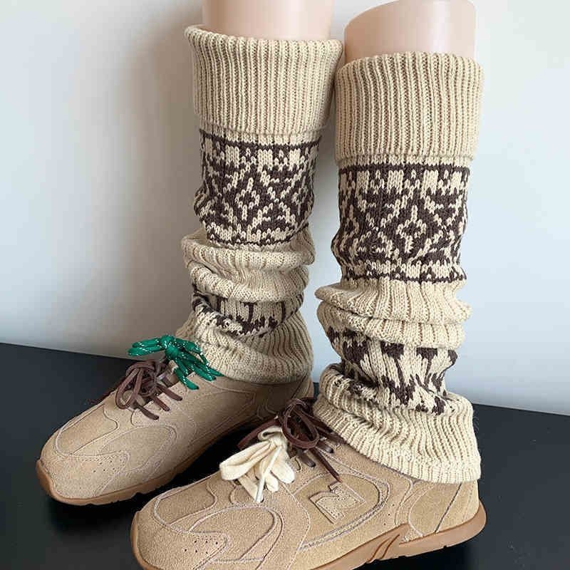 Plete navlake za listove, debelo pletenje, Fair Isle uzorak, pamuk materijal, na skladištu, bez prilagodbi