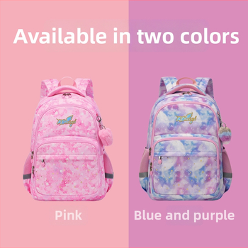 Ученическа раница за момичета от началното училище, марка MOK, Oxford плат, водоустойчива и износоустойчива, криви презрамки, модел 22027