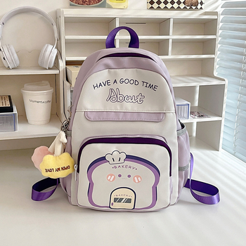 Детска раничка за училище и пътуване, нейлон, дишаща и водоустойчива, презрамки с въздушна опора, градски стил, панелна шарка