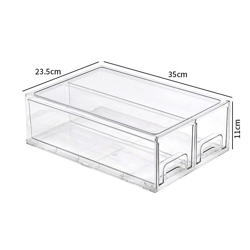 Πλαστικό κουτί αποθήκευσης ψυγείου με διαχωριστικό συρταριού, μοντέρνος απλός σχεδιασμός, διατηρεί φρέσκα λαχανικά και φρούτα