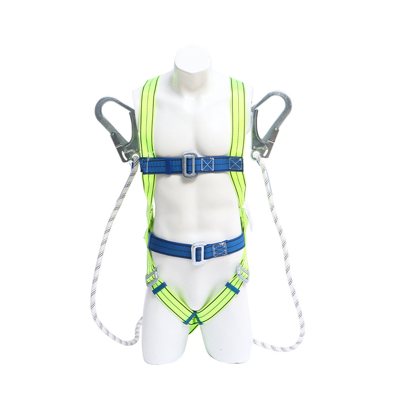 Lattice curea de siguranță pentru întregul corp, cu cinci puncte, frânghie din nylon, cârlig dublu mare și husă tampon pentru protecție la cădere