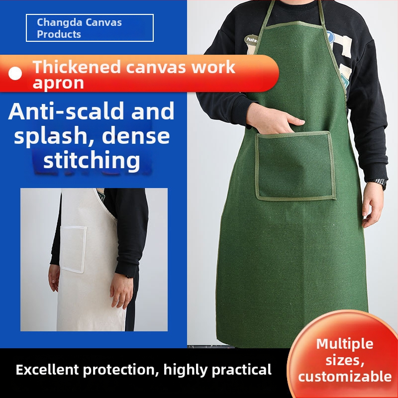 Chanda plátenná zástera na zváranie s ochranou proti iskám a plameňom, zosilnená konštrukcia pre priemyselné dielne, 400 g, vhodná pre spracovanie potravín