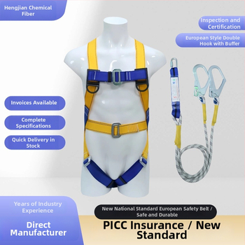 Päťbodový bezpečnostný pás s dvojitým hákom a buffer taškou z polyesteru, pre opravy HVAC a stavebné práce – proti pádu