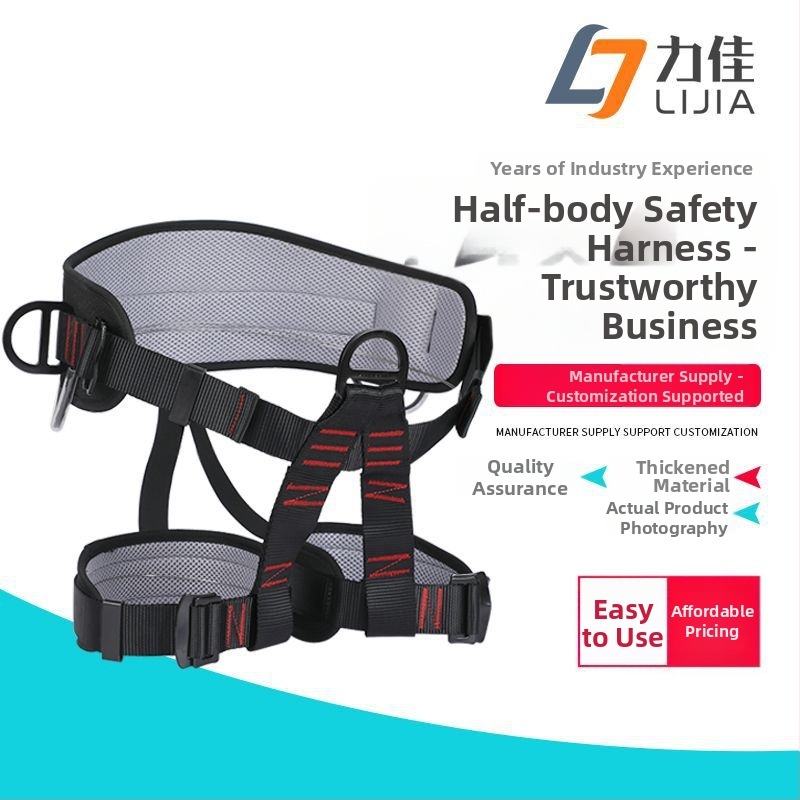 Externý bezpečnostný pás pre prácu vo výškach – ochrana pása a nô pre horolezectvo a zostup; Značka: Lijia; Materiál pásu: polyester; Materiál bezpečnostného lana: vysoká pevnosť drôtu; Dĺžka lana: viaceré možnosti; Typ: bezpečnostný pás