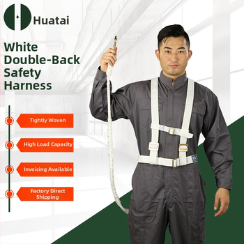 Huatai Hamă de siguranță pentru muncă la înălțime, corp întreg, cinci puncte, cu funie de siguranță 2–5 m, curea din polietilenă și funie din poliamid-ester