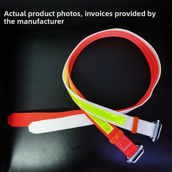 Ťažobný bezpečnostný pás s reflexnou páskou, dĺžka 1,2 m, popruh z polypropylénu, nylonové lano, nosnosť 100 kg