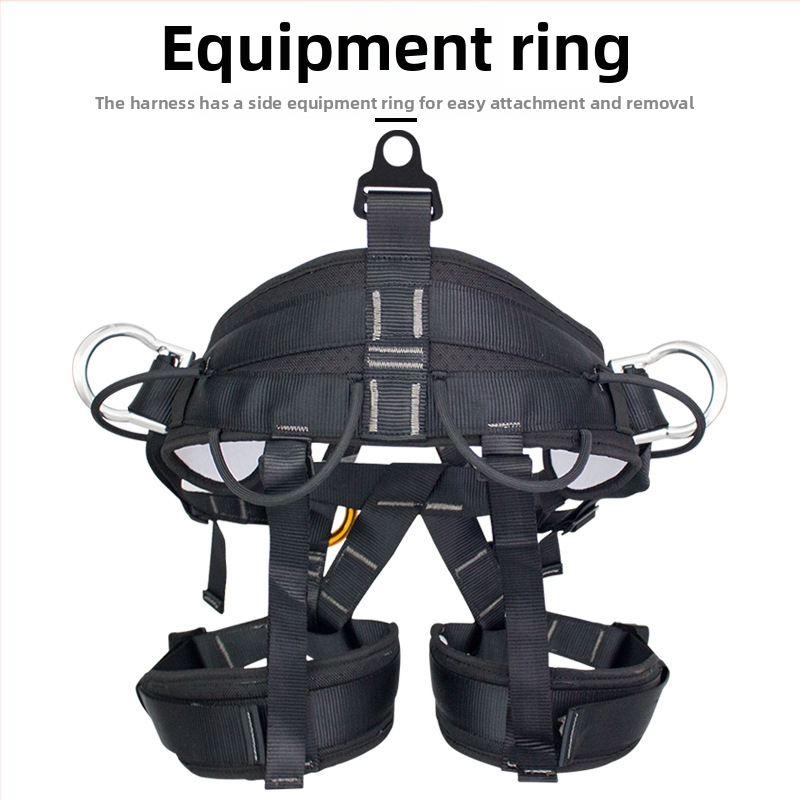 Huashida Horolezecký bezpečnostný pás, polyesterový pás s vysokou pevnosťou drôtu, typ: sedací pás