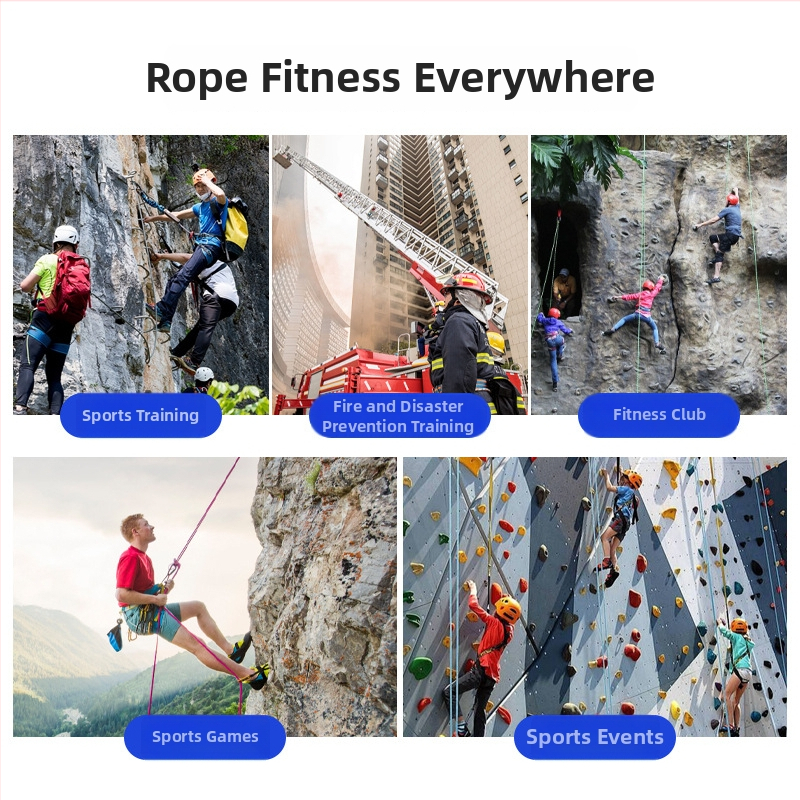 Horolezecký bezpečnostný pás na horolezectvo (polovičné telo) - polyester, dĺžka lana 2 m, model Outdoor Half-Body Safety Belt