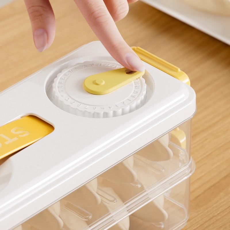 Кутия за дъмплинги – хранителна силиконова, квадратна, многоетажна (3–4 нива) за съхранение в хладилник и фризер