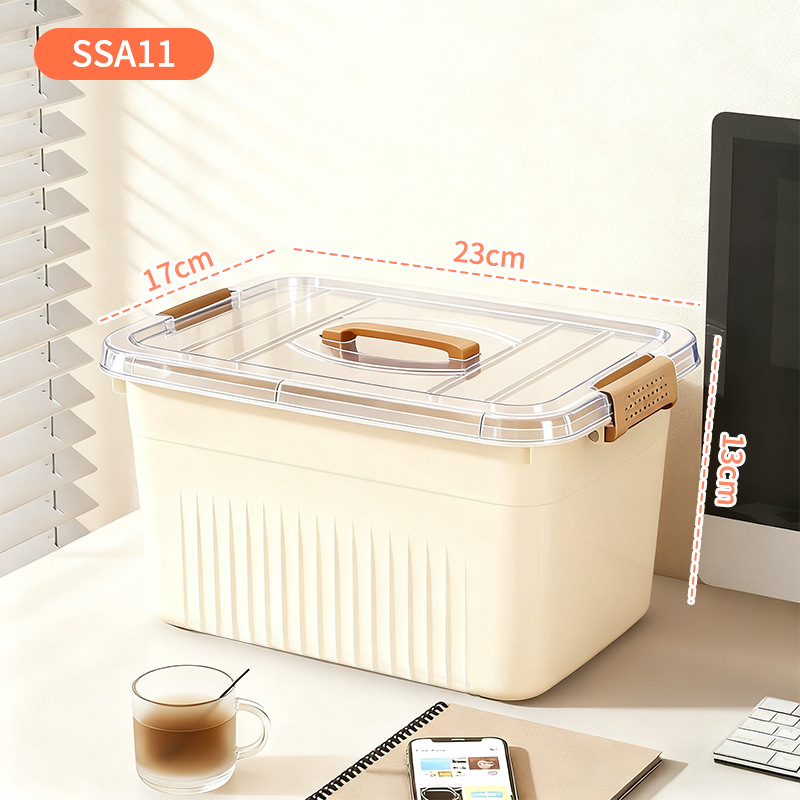 Πολυλειτουργικό πλαστικό κουτί αποθήκευσης γραφείου με καπάκι, για σαλόνι και υπνοδωμάτιο, μοντέρνος μινιμαλιστικός σχεδιασμός