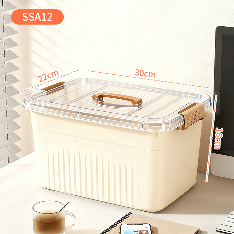 Πολυλειτουργικό πλαστικό κουτί αποθήκευσης γραφείου με καπάκι, για σαλόνι και υπνοδωμάτιο, μοντέρνος μινιμαλιστικός σχεδιασμός